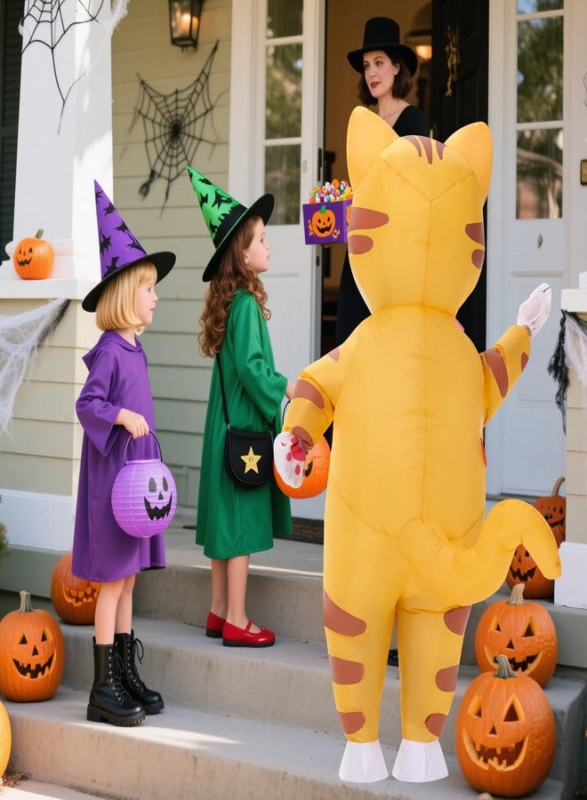 Spinosaurus Inflatable Cat Costume for Kids Thanksgiving Inflatable Costume Halloween Funny Blow Up Yellow Cat Costume for Boys Girls - Image 4